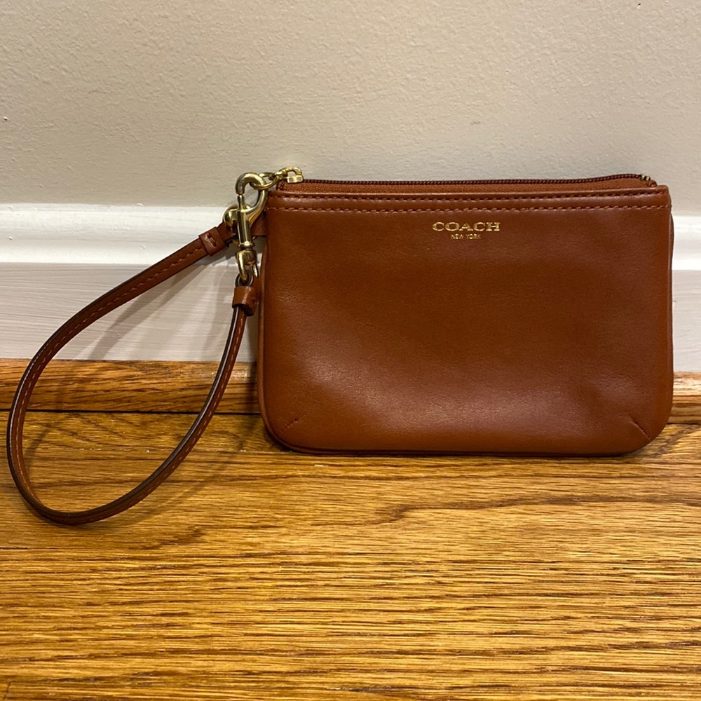 Coach Wristlet, Brown Leather, Like New